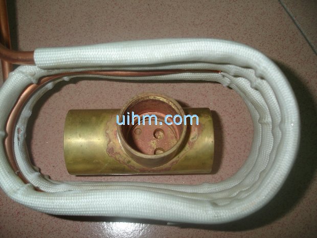 induction coil for brass soldering copper connector