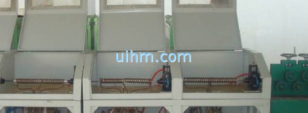 induction heating electric wire online by multi induction coils