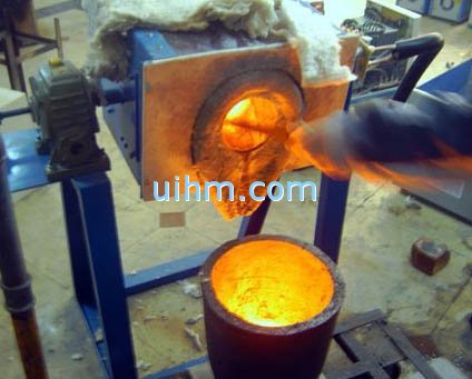 induction melting with tilting furnace