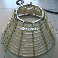 custom-build coniform (subuliform) induction coil for heating 2 ton shaft sleeve