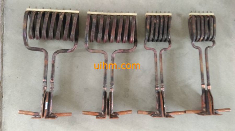 induction coils for tempering spring leaf