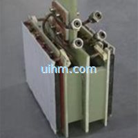 induction coil for heating double face of graphite moulds